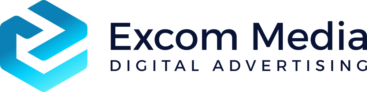 Excom Media Logo — Horizontale Ausrichtung, Für hellen Grund