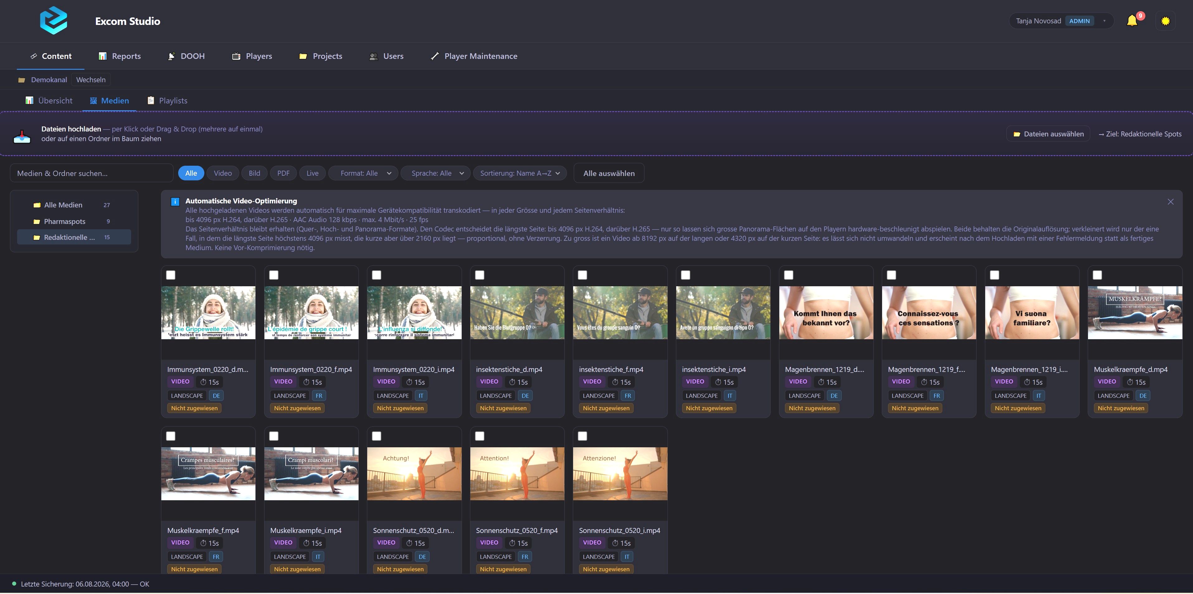 EXCOM Studio CMS — Media planning