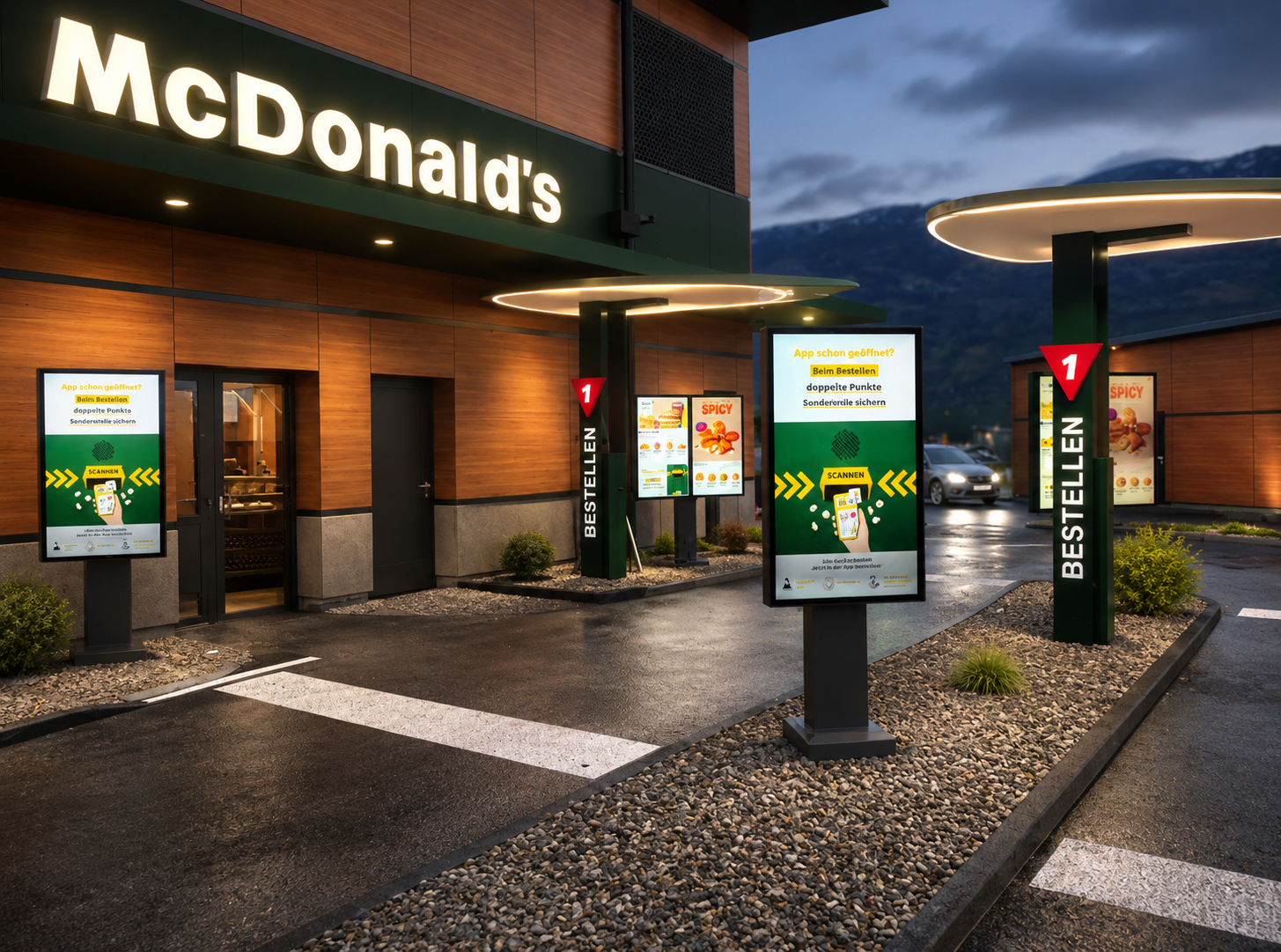 Installation Digital Signage : Écrans drive-in