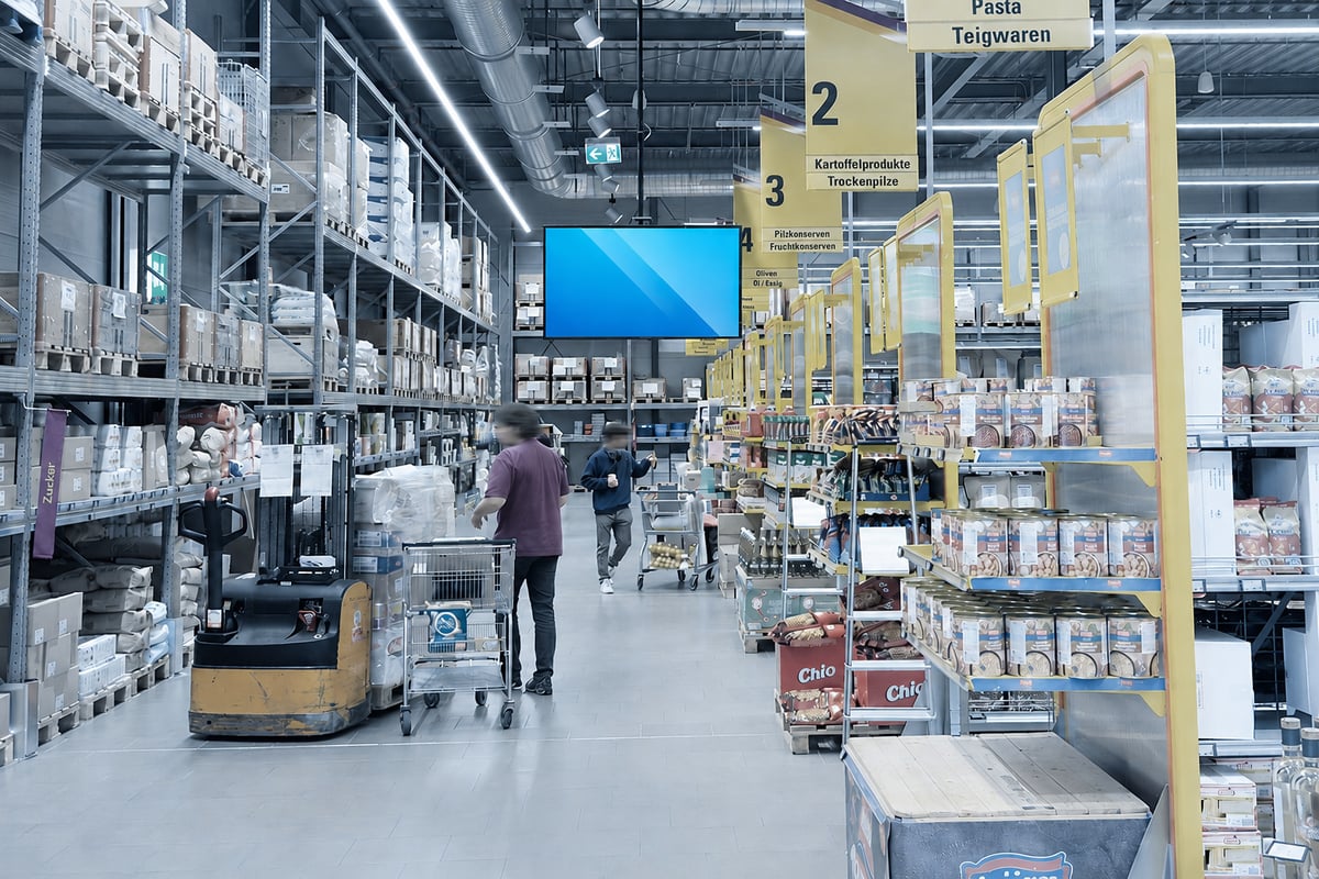 DOOH-Screen im TopCC Abholmarkt
