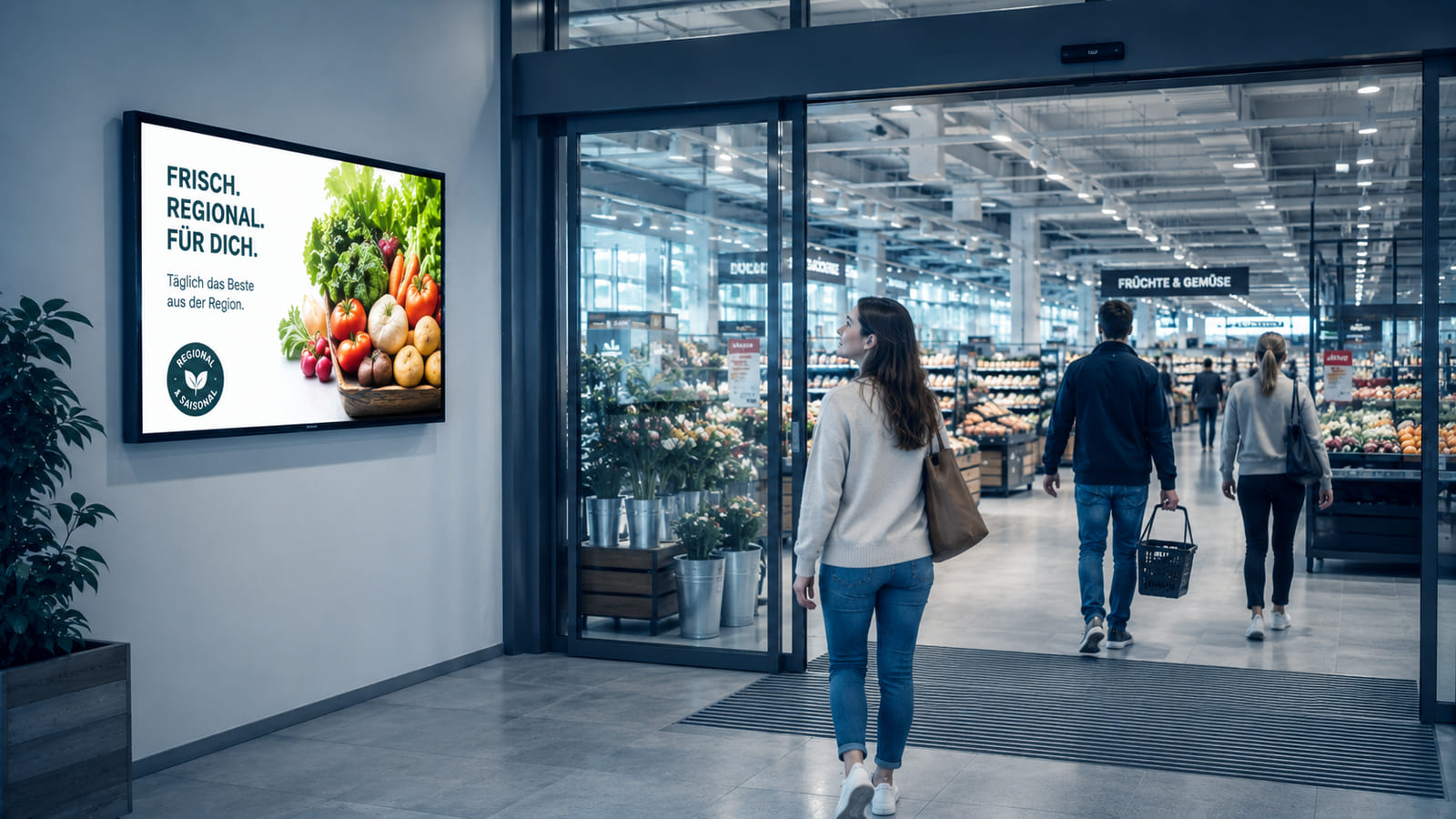 Screens in einer Retail-Filiale